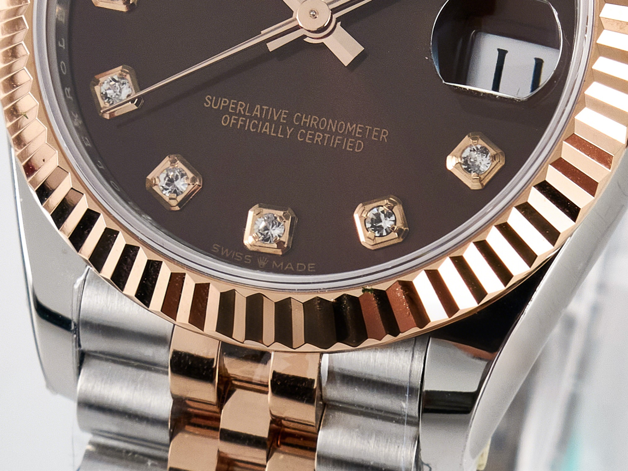 Rolex DateJust 31 278271 ARF 1:1 Best Edition 904L Steel Brown Diamonds Dial on SS/RG Jubilee Bracelet ETA 2688-fasswatch