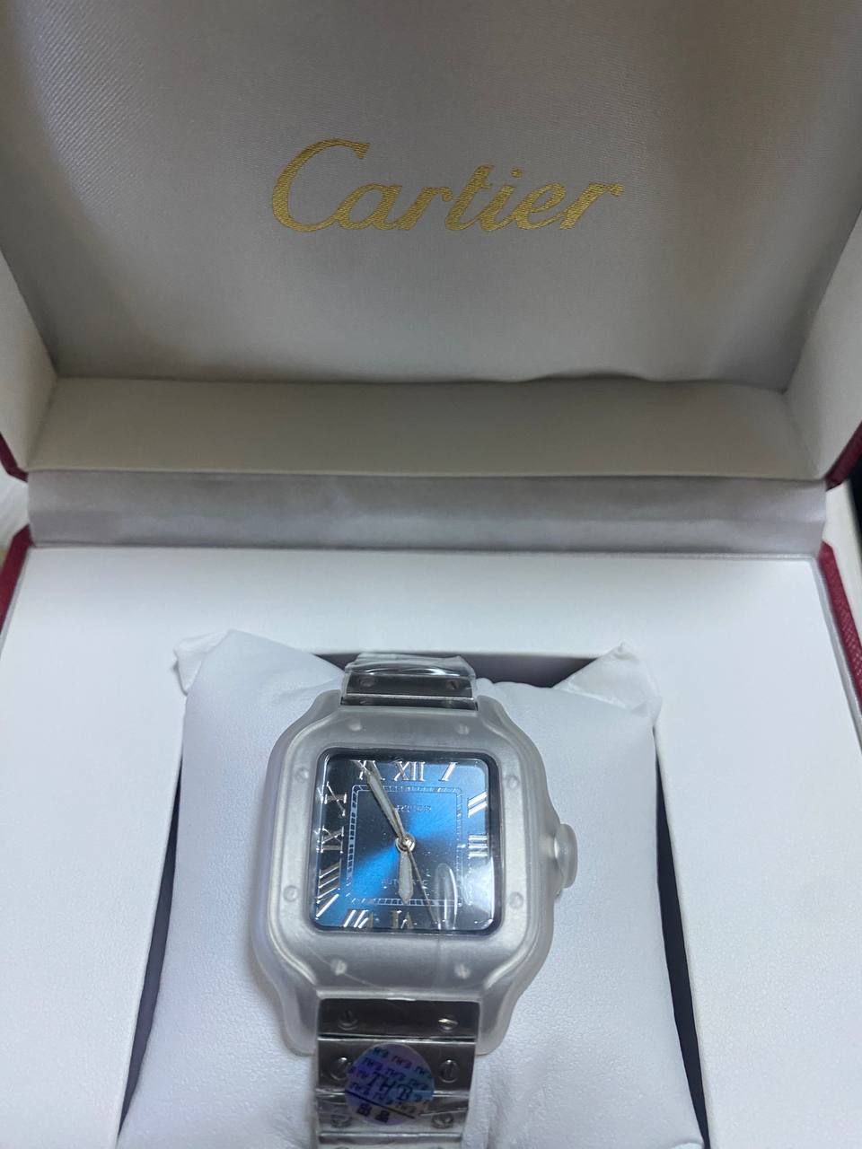 Super Clone 1:1 Cartier Santos Medium Model Blue WSSA0063 Replica-fasswatch