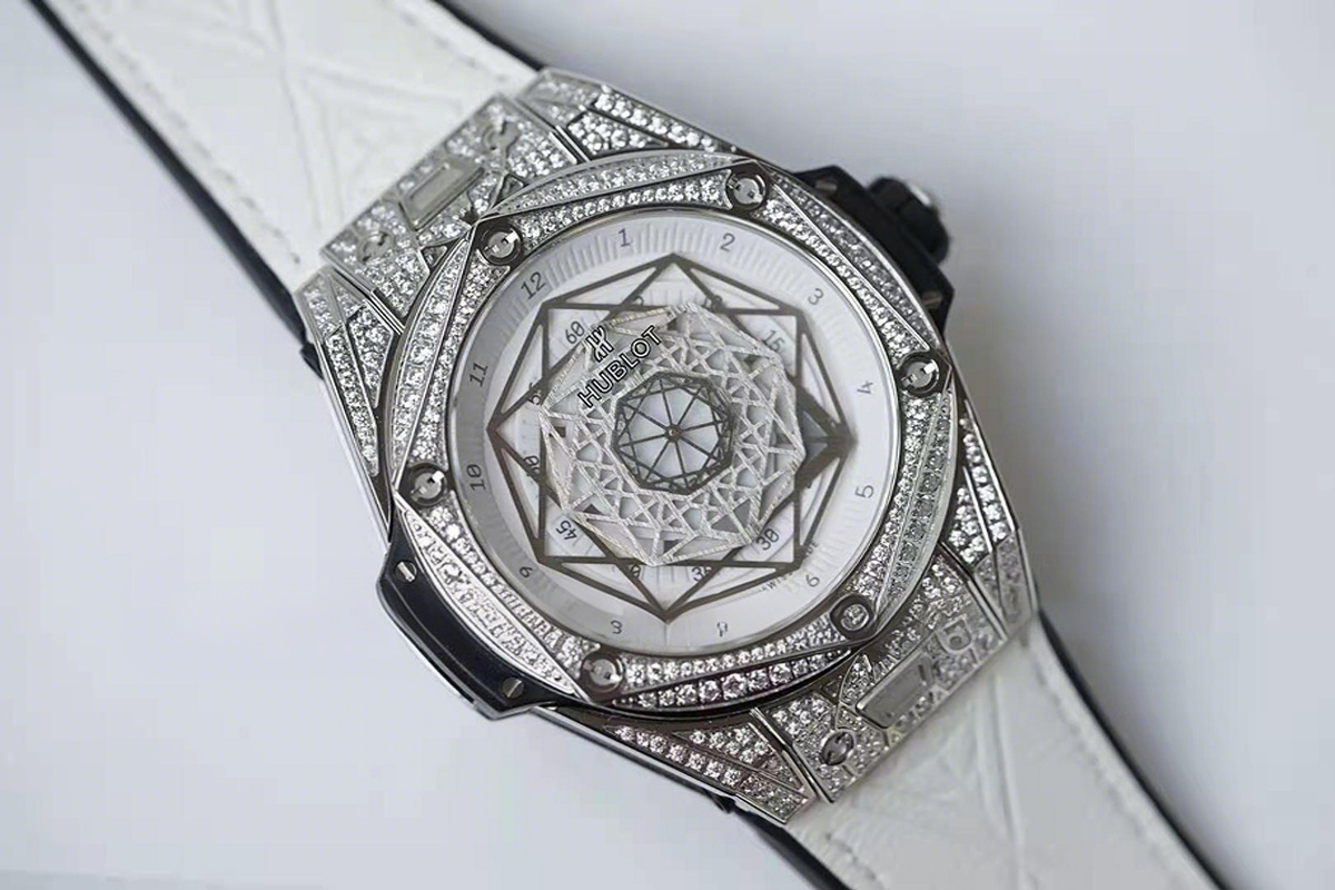 Hublot Big Bang Unico Sang Bleu Steel Pave White-fasswatch