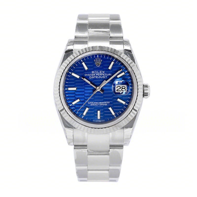 Rolex Datejust 36 126234 Blue Motif Dial in Steel in Oyster Bracelet-fasswatch