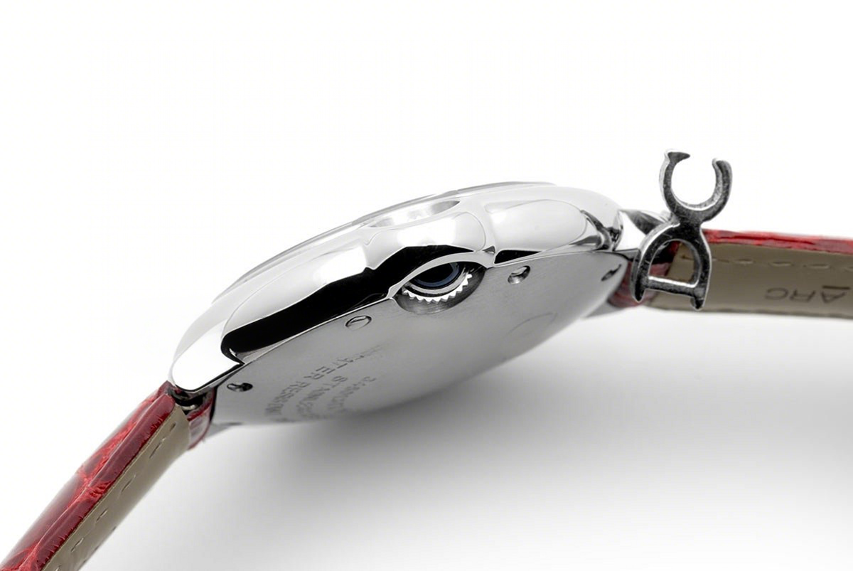 Cartier Ballon Bleu de Cartier 36mm White Dial in Steel on Red Leather Strap-fasswatch