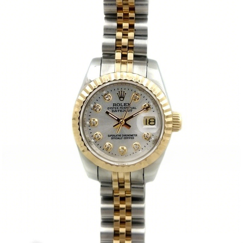 Rolex Datejust Ladies 69173 Dual Tone Steel/Gold with Diamonds-fasswatch