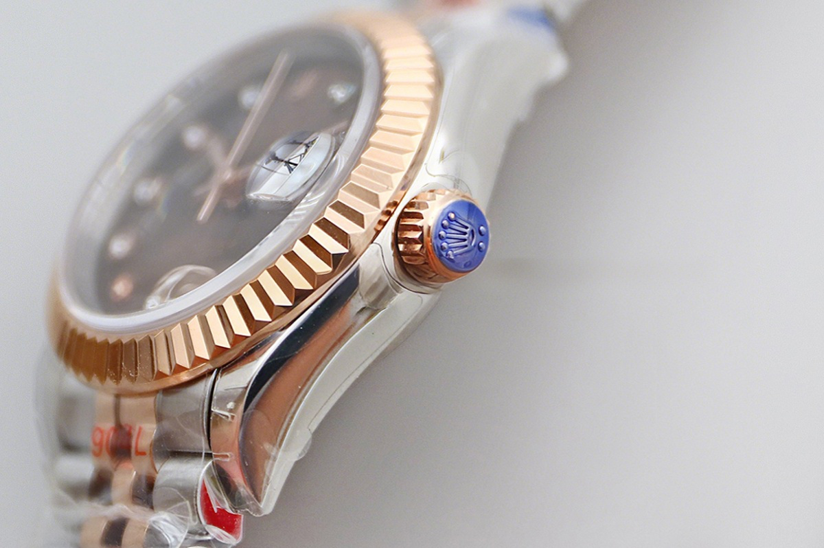 Rolex Ladies Datejust 279171 Chocolate Dial with Diamond Markers in Rose Gold/Steel-fasswatch