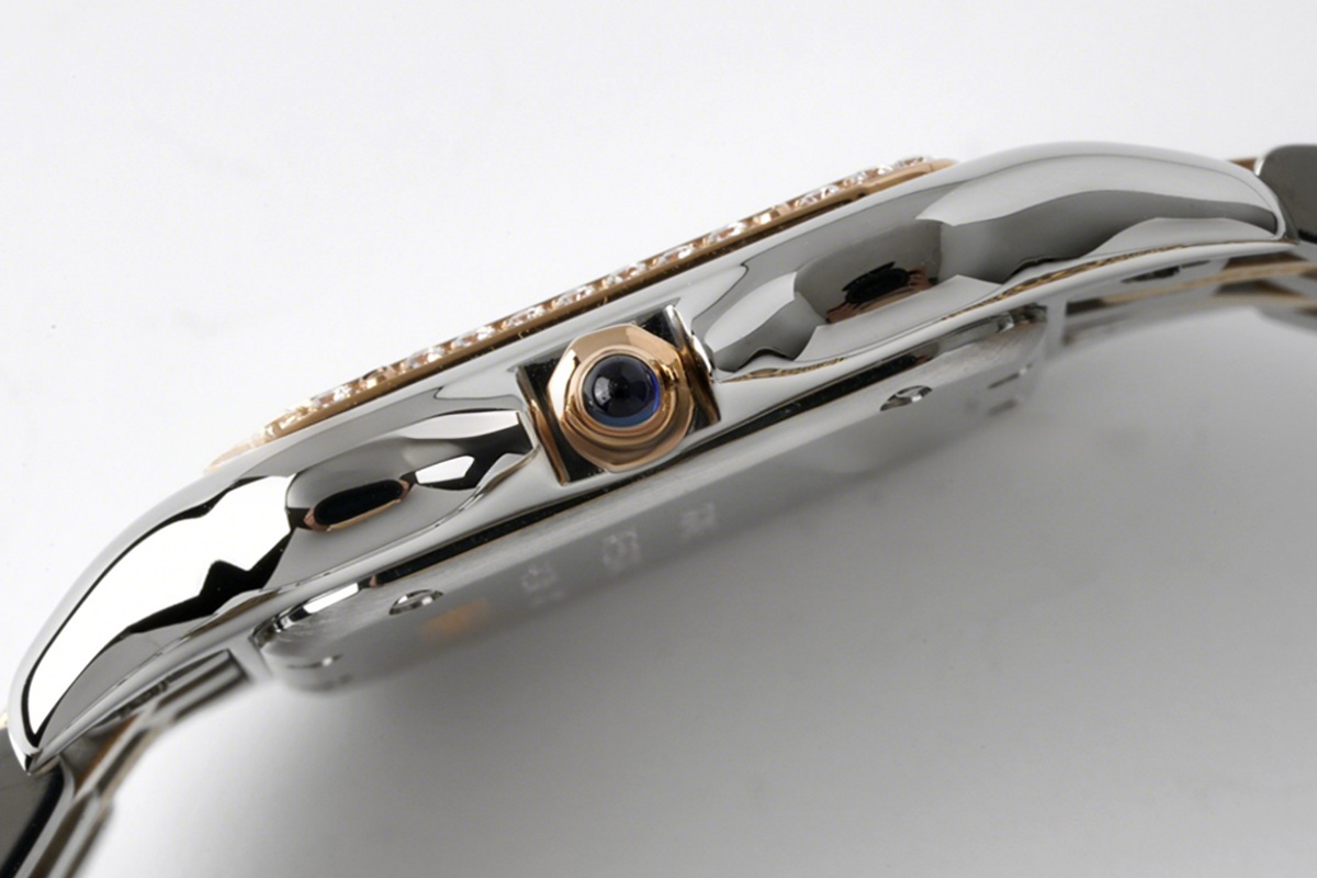 Cartier Panthère De Cartier 27mm White Dial in Steel/Rose Gold with Diamond Bezel-fasswatch