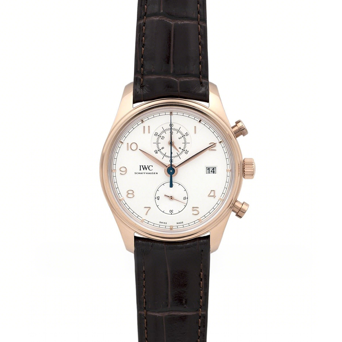 IWC Portugieser Chronograph Classic IW3903 White Dial in Rose Gold-fasswatch