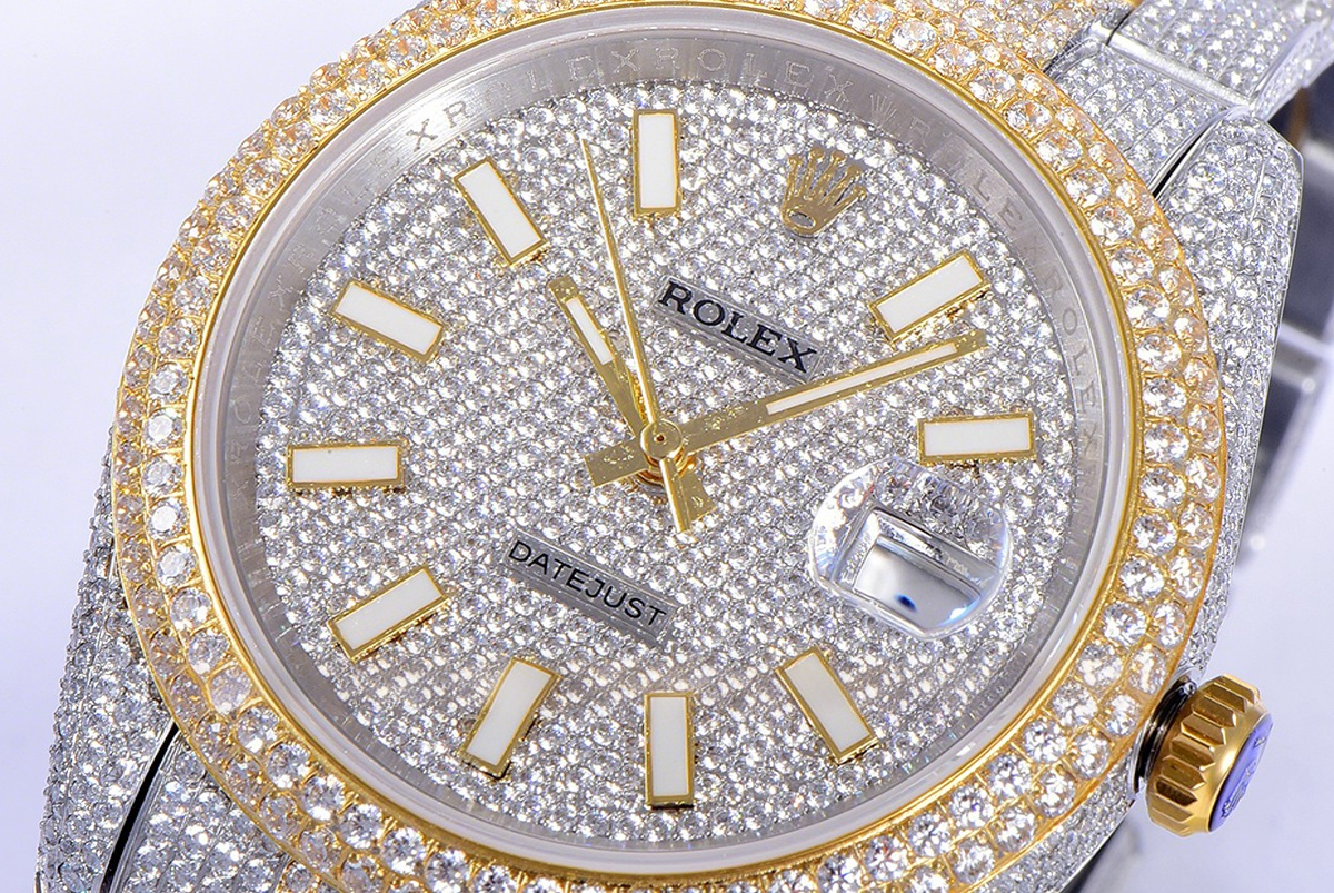 Rolex Datejust 41 126334 Diamond Paved Dial with Stick Markers in Yellow Gold-fasswatch