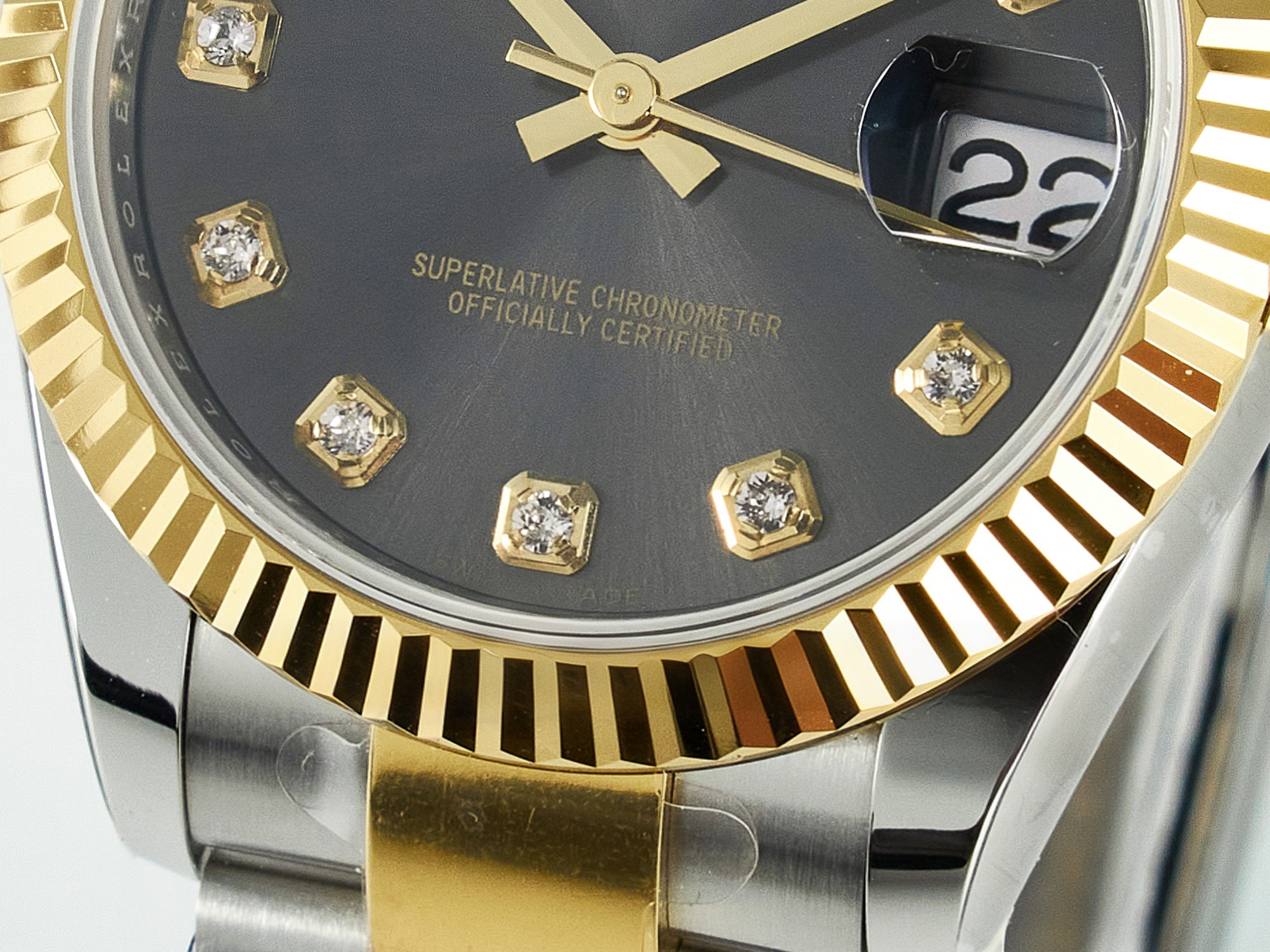 Rolex DateJust 31 278273 ARF 1:1 Best Edition 904L Steel Gray Diamonds Dial on SS/YG Oyster Bracelet ETA 2688-fasswatch