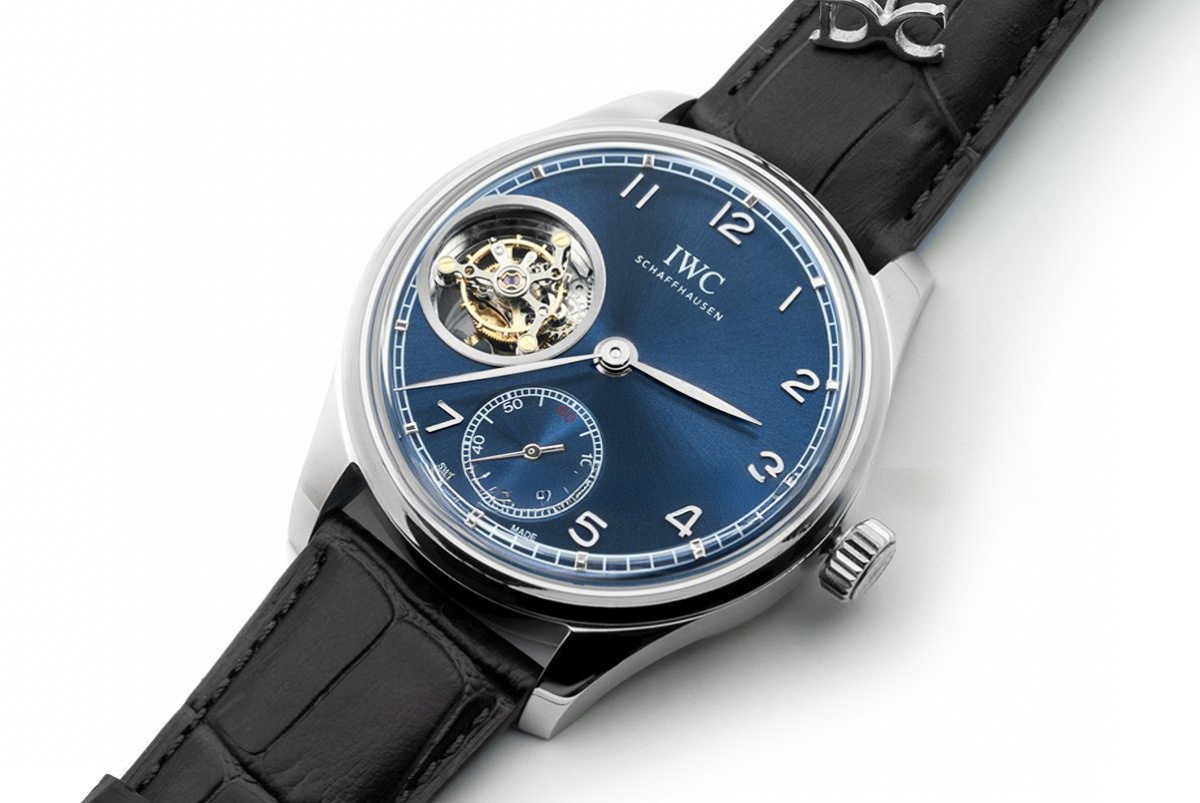 IWC Portuguese Tourbillon Hand Wound IW5463 Blue Dial in White Gold-fasswatch