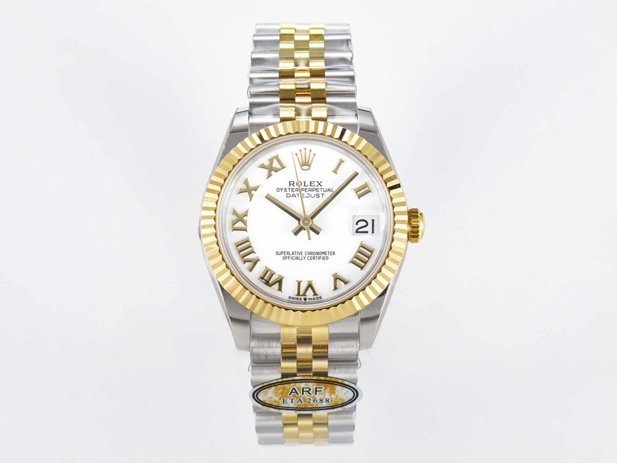 Rolex DateJust 31 278273 ARF 1:1 Best Edition 904L Steel White Roman Dial on SS/YG Jubilee Bracelet ETA 2688-fasswatch