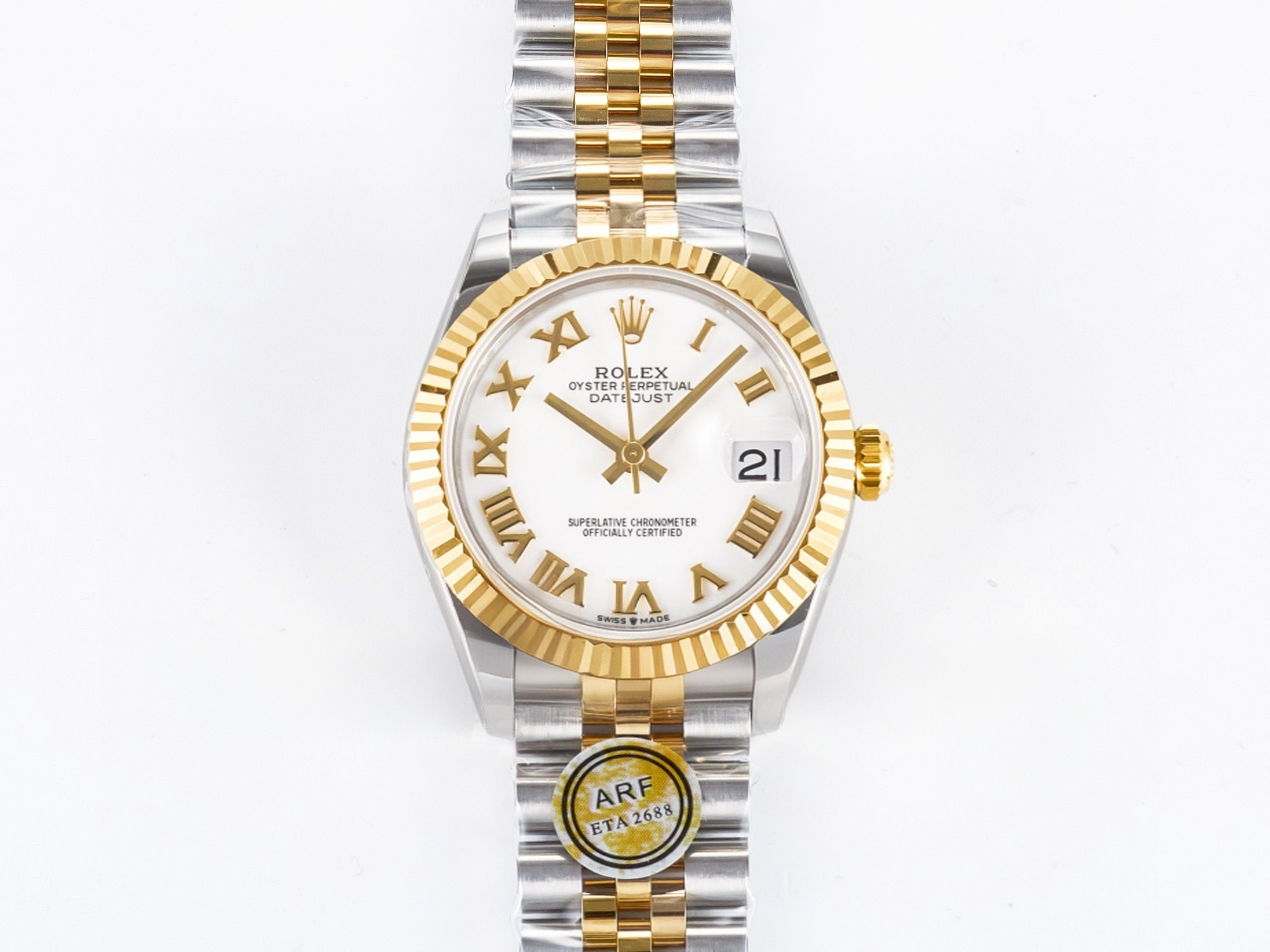 Rolex DateJust 31 278273 ARF 1:1 Best Edition 904L Steel White Roman Dial on SS/YG Jubilee Bracelet ETA 2688-fasswatch
