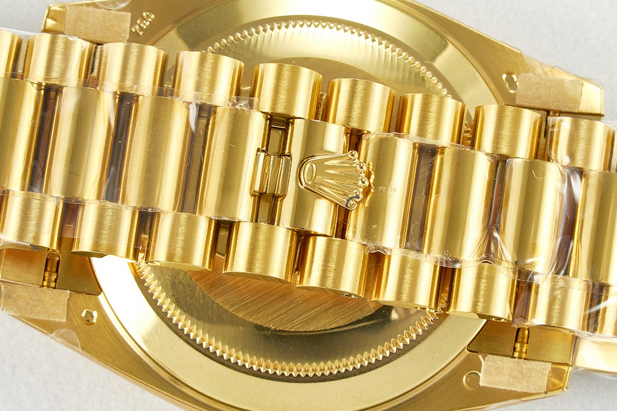 Rolex Daydate 40 228238 Bright Black Dial with Stick Marker in Yellow Gold (Gain Weight)-fasswatch