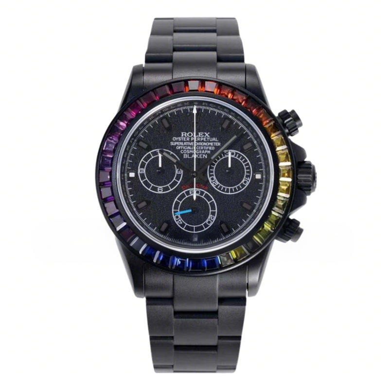 Rolex Daytona Blaken Rainbow-fasswatch