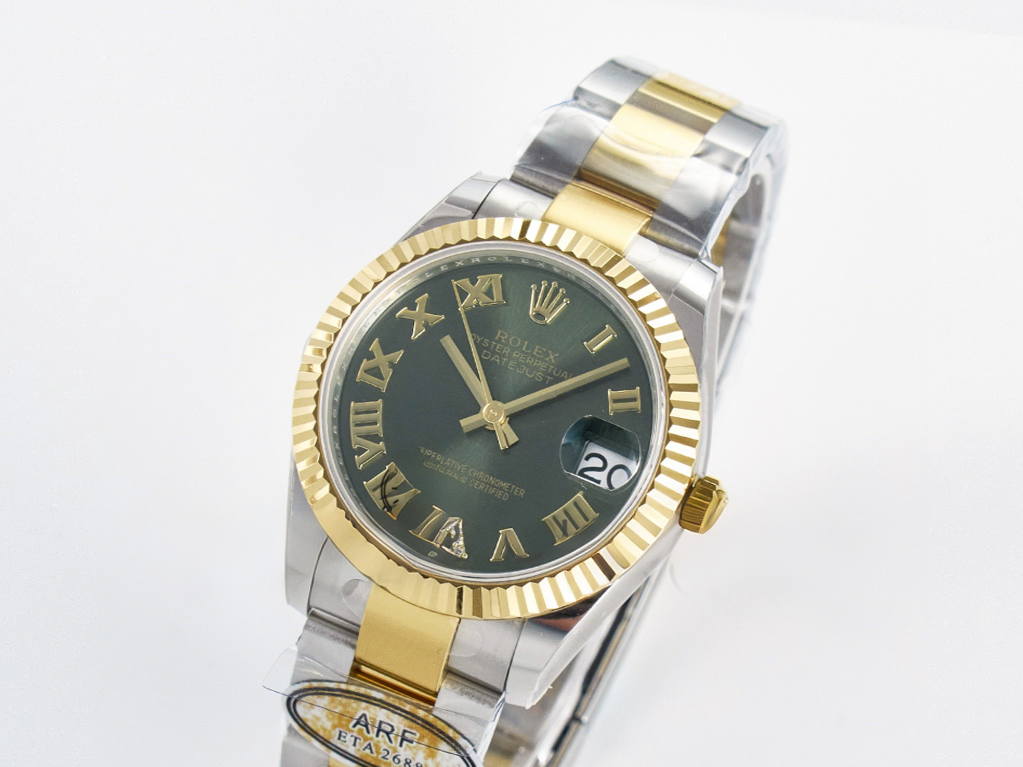 Rolex DateJust 31 278273 ARF 1:1 Best Edition 904L Steel Green Roman Diamonds Dial on SS/YG Oyster Bracelet ETA 2688-fasswatch