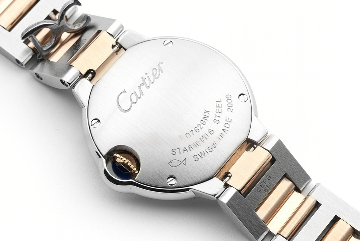 Cartier Ballon Bleu de Cartier 28mm Mother of Pearl Dial in Steel and Gold-fasswatch