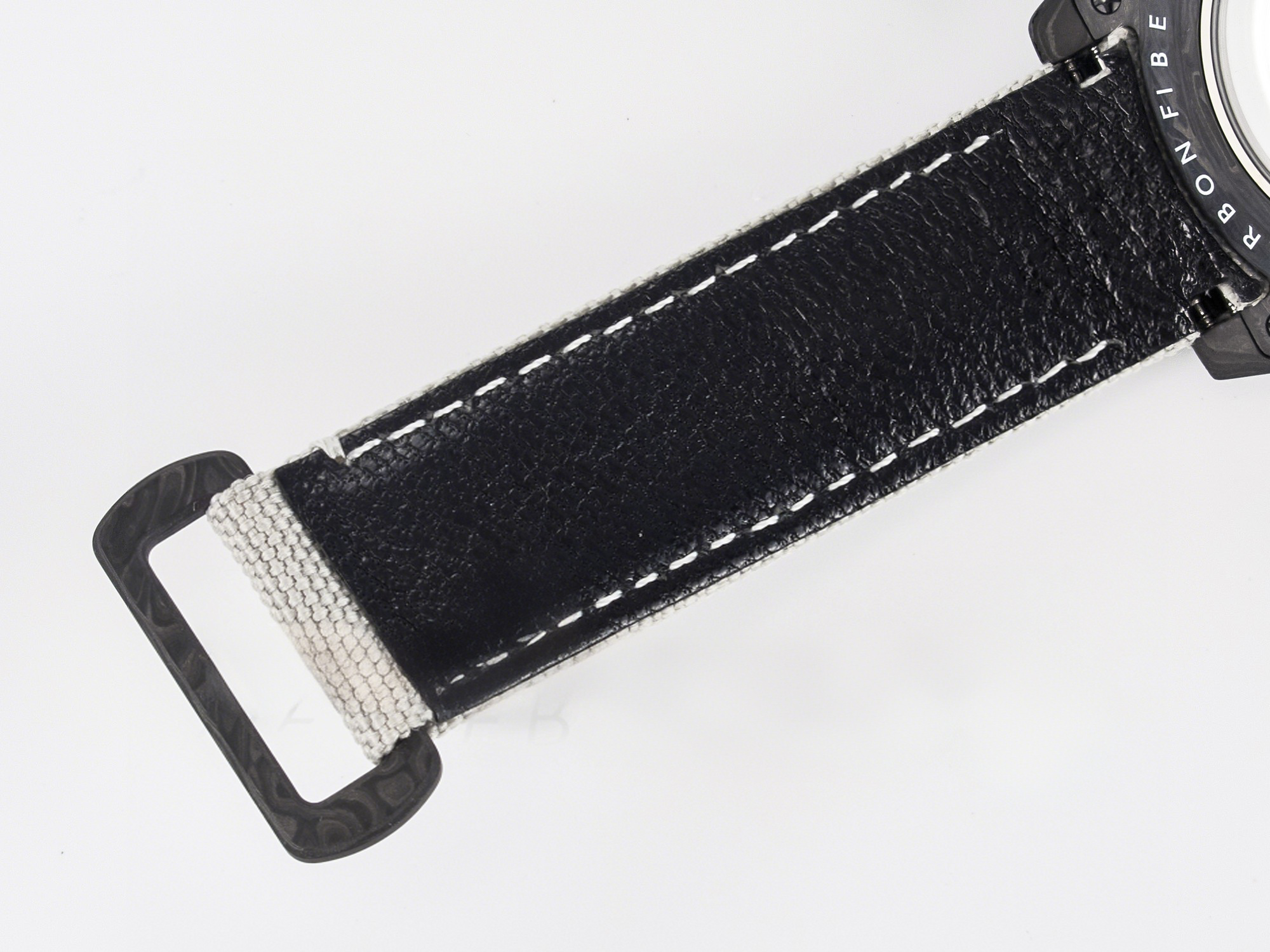 Rolex GMT Carbon DIWF Best Edition Black Carbon Dial SS Markers on White Nylon Strap SA3285 CHS V2-fasswatch