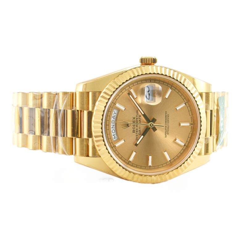 Rolex Daydate 40 228238 Champagne Dial with Stick Marker in Yellow Gold (Gain Weight)-fasswatch