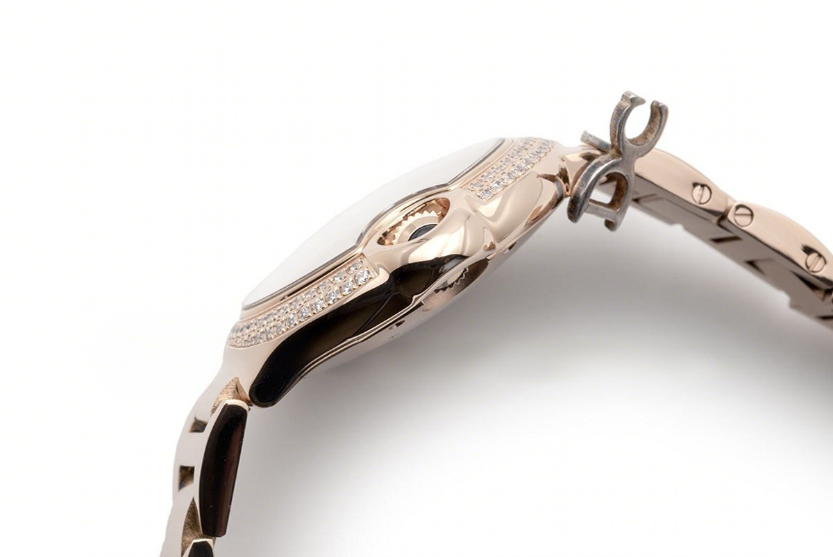 Cartier Ballon Bleu De Cartier 36mm White Dial in Pink Gold with Diamond Bezel-fasswatch