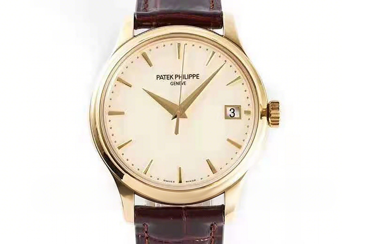 Patek Philippe Calatrava 5227J-001 White Dial in Yellow Gold on Brown Leather Strap-fasswatch