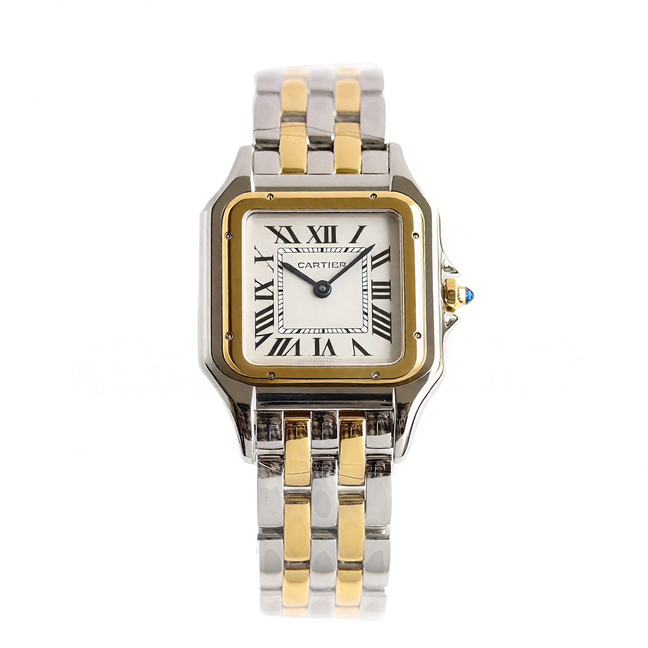Cartier Panthère De Cartier 27mm White Dial in Steel/Yellow Gold-fasswatch