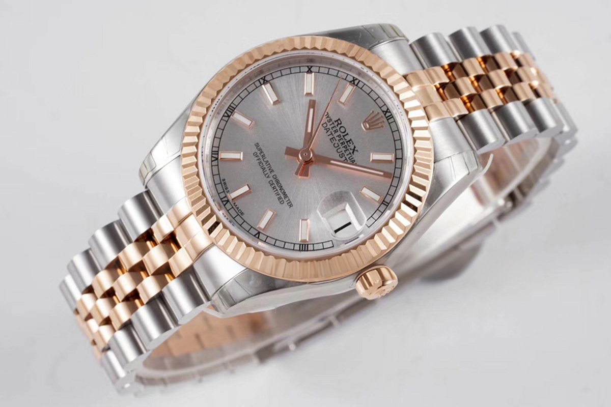 Rolex Datejust 31 278271 Silver Dial Diamond Markers in Everose Gold/Steel-fasswatch