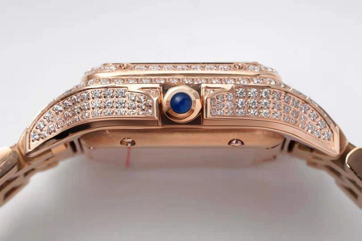 Cartier Panthère De Cartier 28mm White Dial in Pink Gold with Diamonds-fasswatch