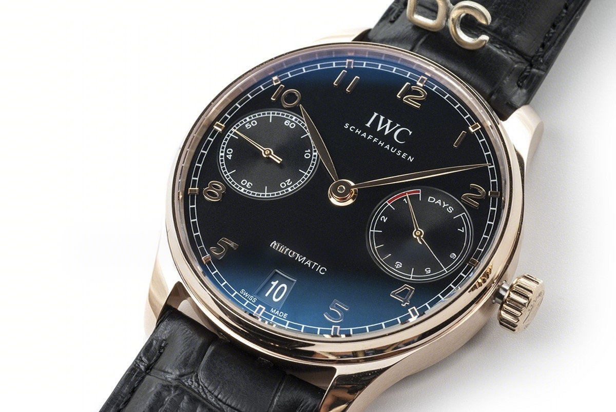 IWC Portuguese Automatic 7 Day IW5007 Black dial in Rose Gold-fasswatch
