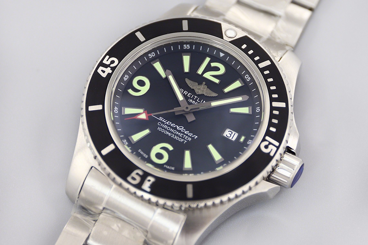 Breitling Superocean Automatic 44mm in Black Dial on Black Bezel Ref: A17367D71B1A1-fasswatch