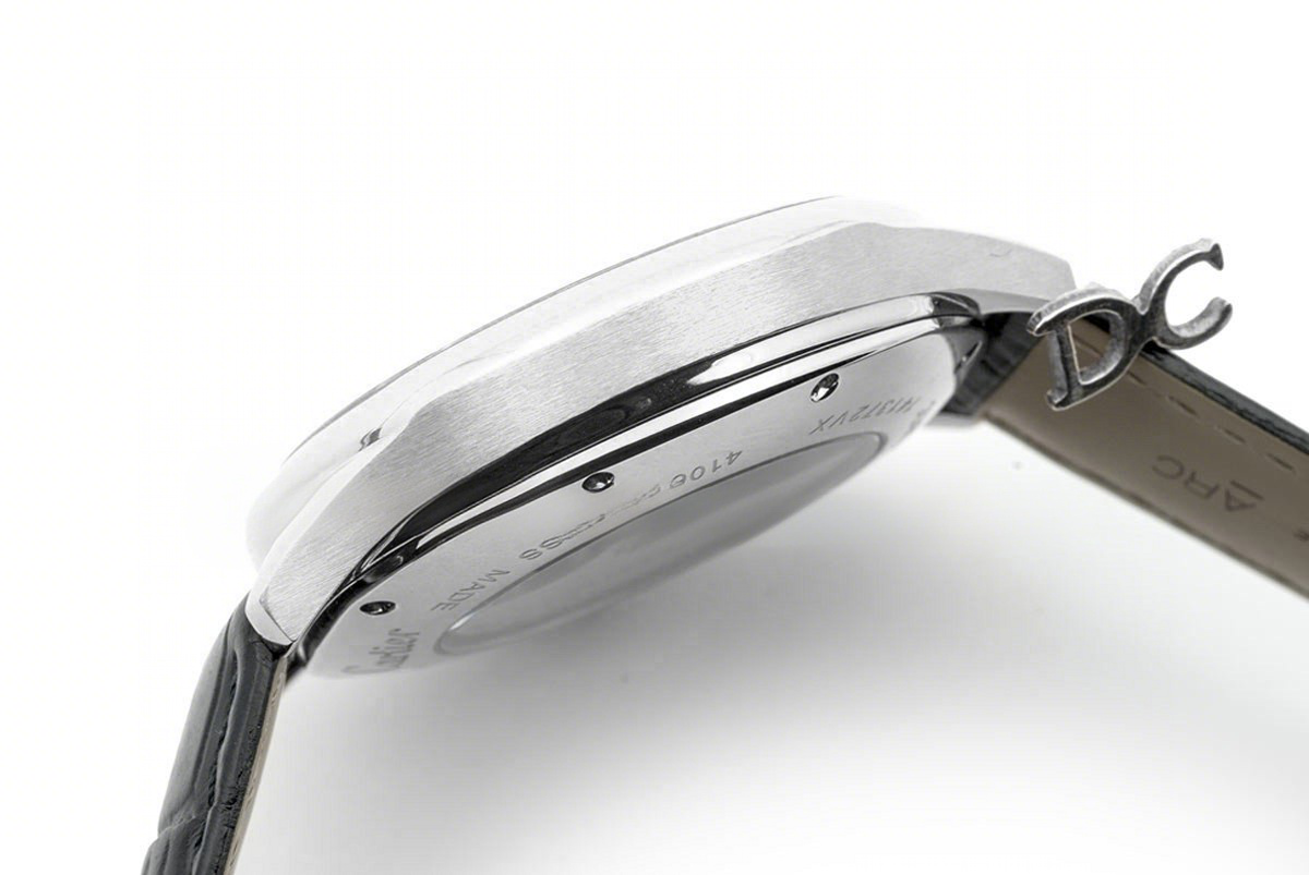 Drive de Cartier Tourbillon White Dial in White Gold on Black Leather Strap-fasswatch