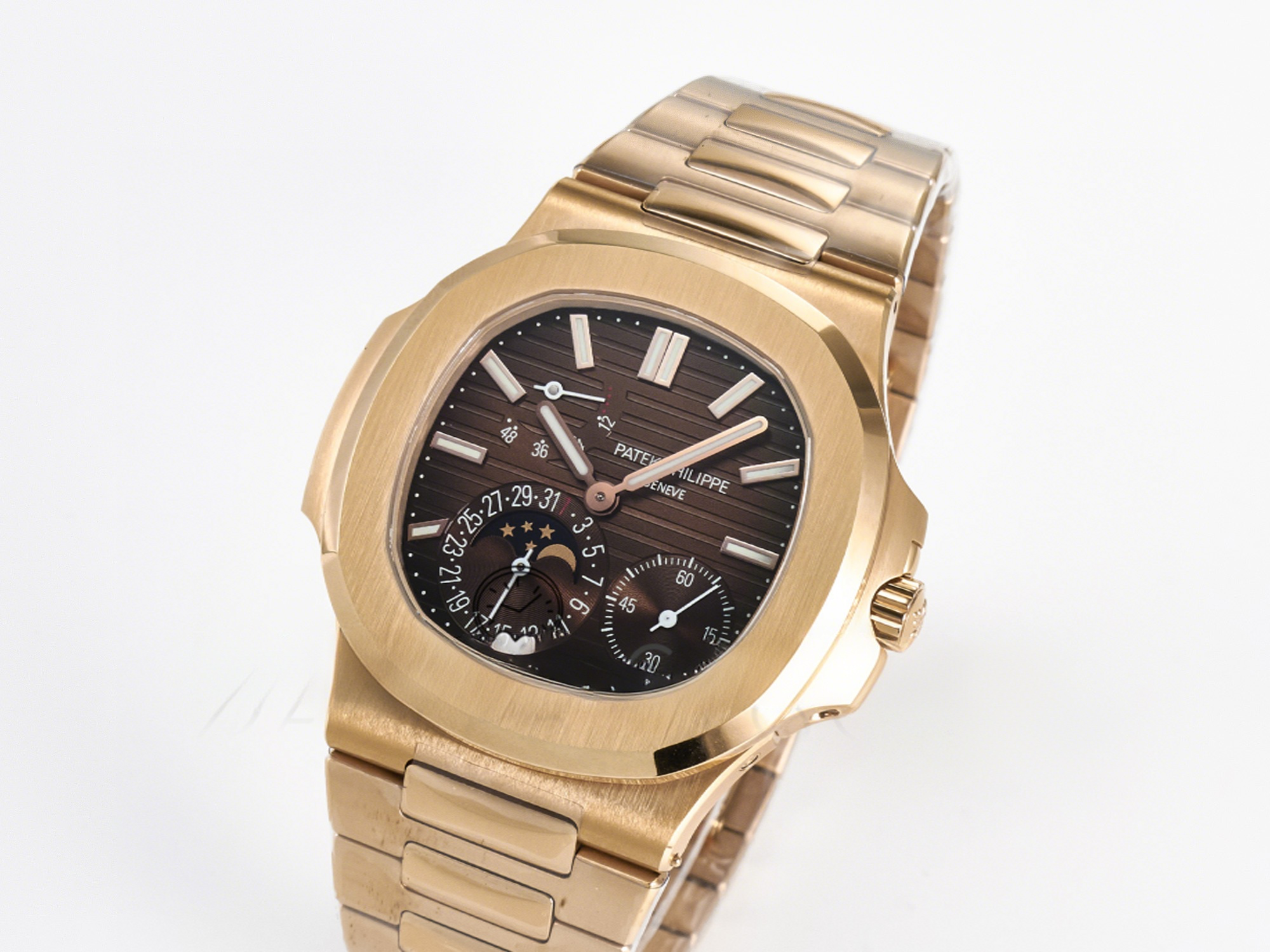 Patek Philippe Nautilus 5712 RG PPF 1:1 Best Edition Brown Dial on RG Bracelet PPF240 Super Clone V4+-fasswatch