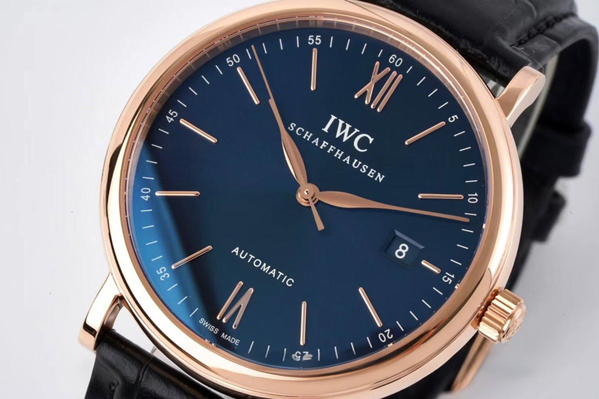 IWC Portofino Automatic IW356522 Blue Dial in Rose Gold-fasswatch