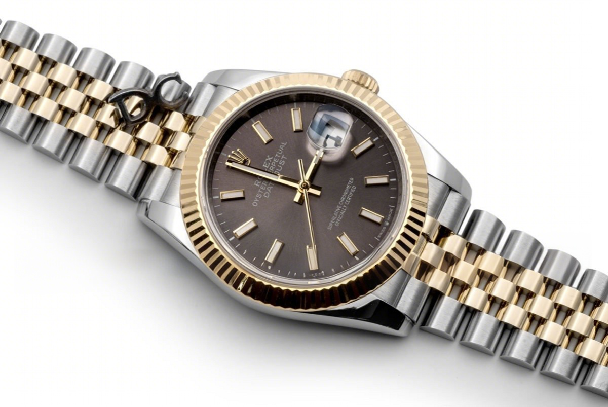 Rolex Datejust 36 126283RBR Dark Rhodium Dial in Yellow Gold and Steel with Stick Markers-fasswatch