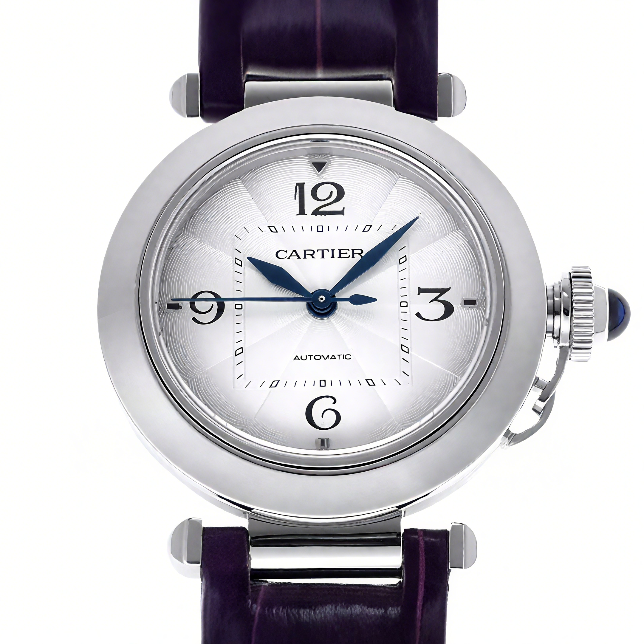 Cartier Pasha de Cartier 35mm in Violet Leather Strap-fasswatch