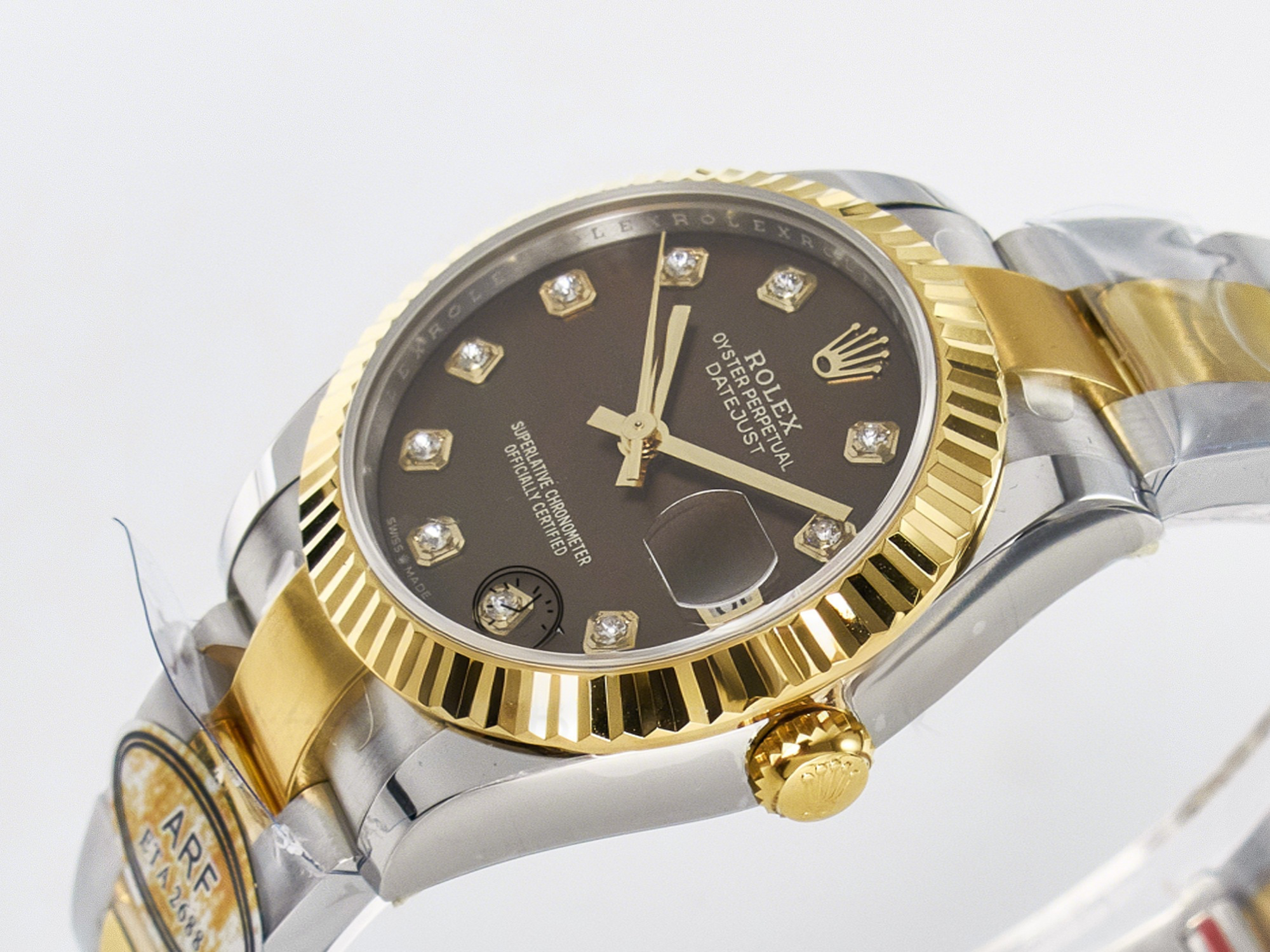 Rolex DateJust 31 278273 ARF 1:1 Best Edition 904L Steel Brown Diamonds Dial on SS/YG Oyster Bracelet ETA 2688-fasswatch