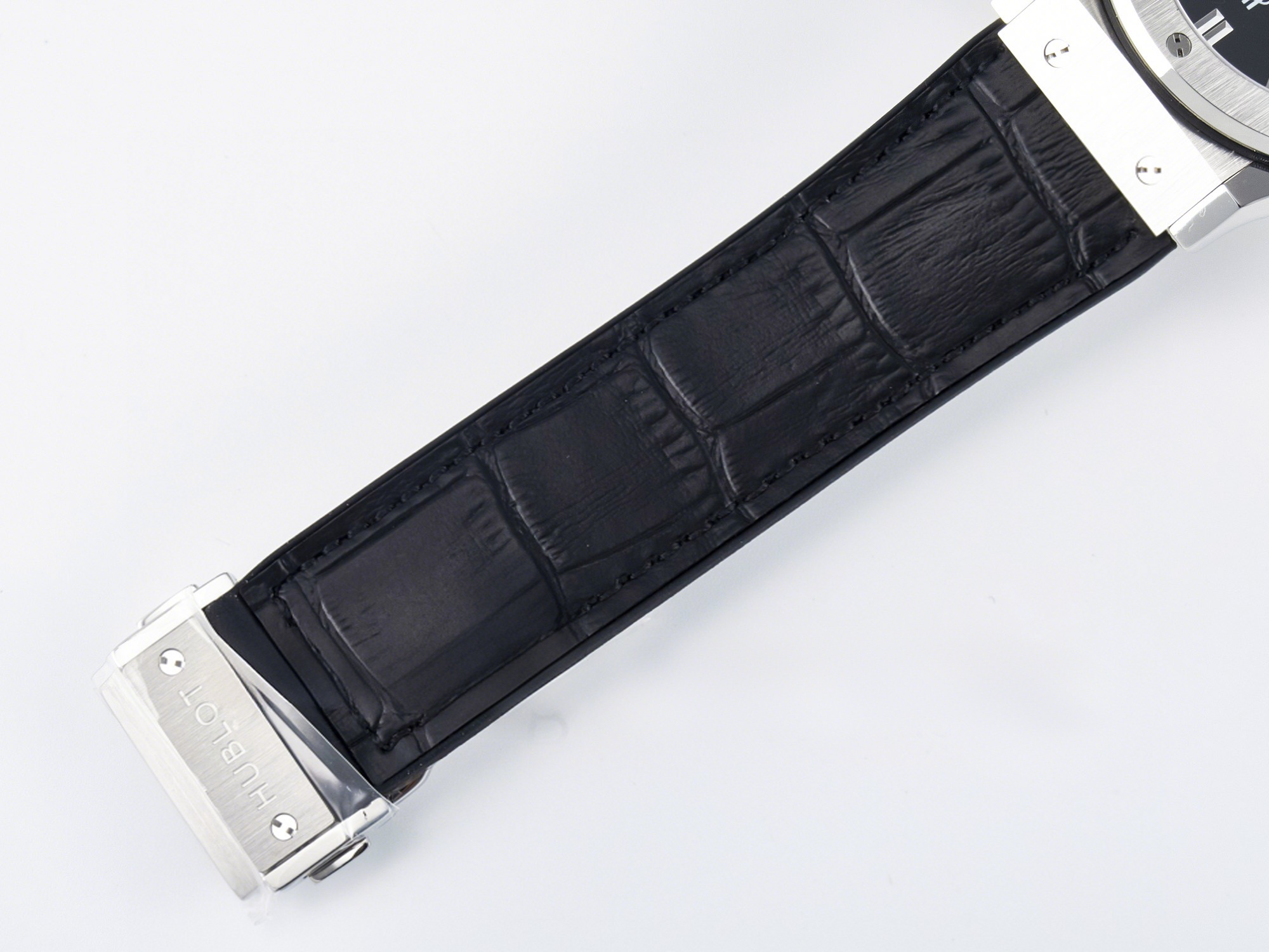 Hublot Classic Fusion Bang 42mm HBF 1:1 Best Edition Black Dial on Black Leather Strap A2892-fasswatch