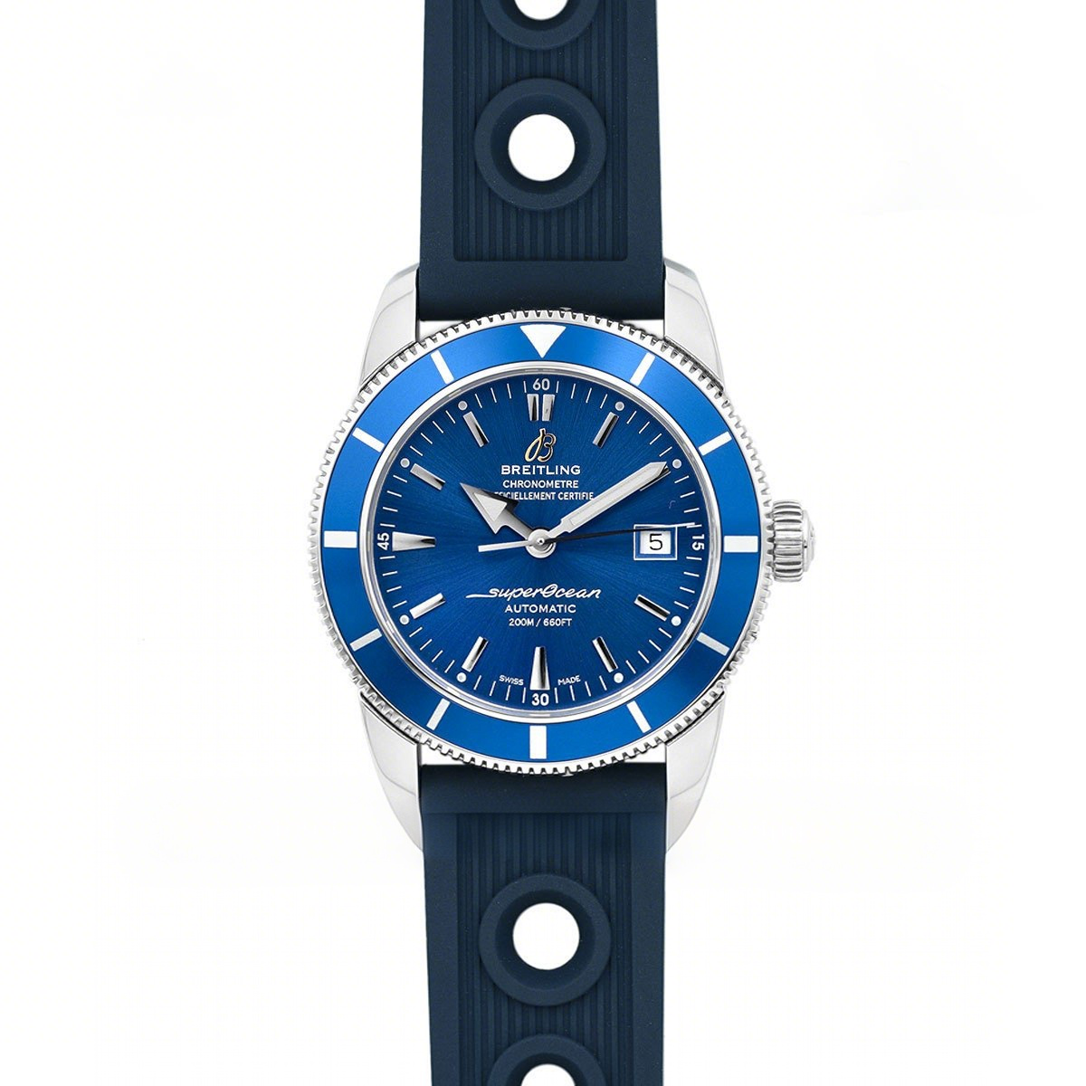 Breitling Superocean Heritage II B20 Automatic in Blue Dial with Blue Bezel on Blue Rubber Strap-fasswatch
