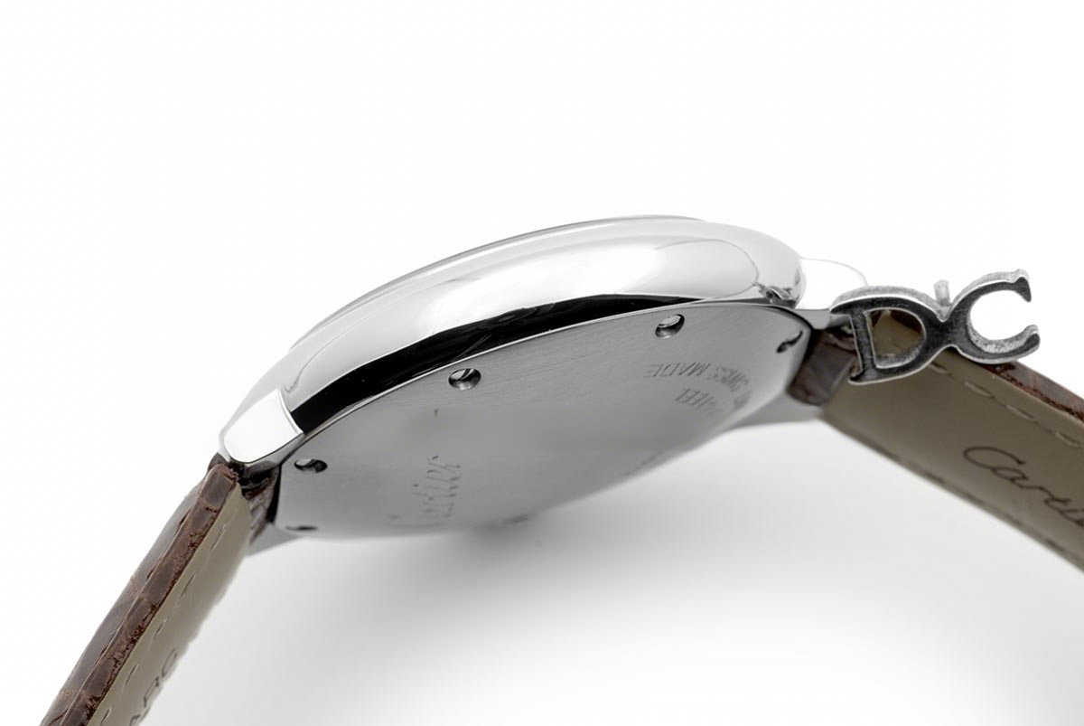 Cartier Ballon Bleu de Cartier 36mm White Dial in Steel on Brown Leather Stra-fasswatch