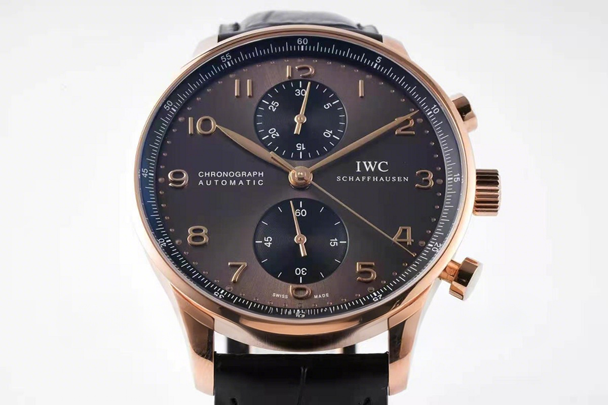 IWC Portugieser Chronograph IW371610 Black Dial in Rose Gold-fasswatch