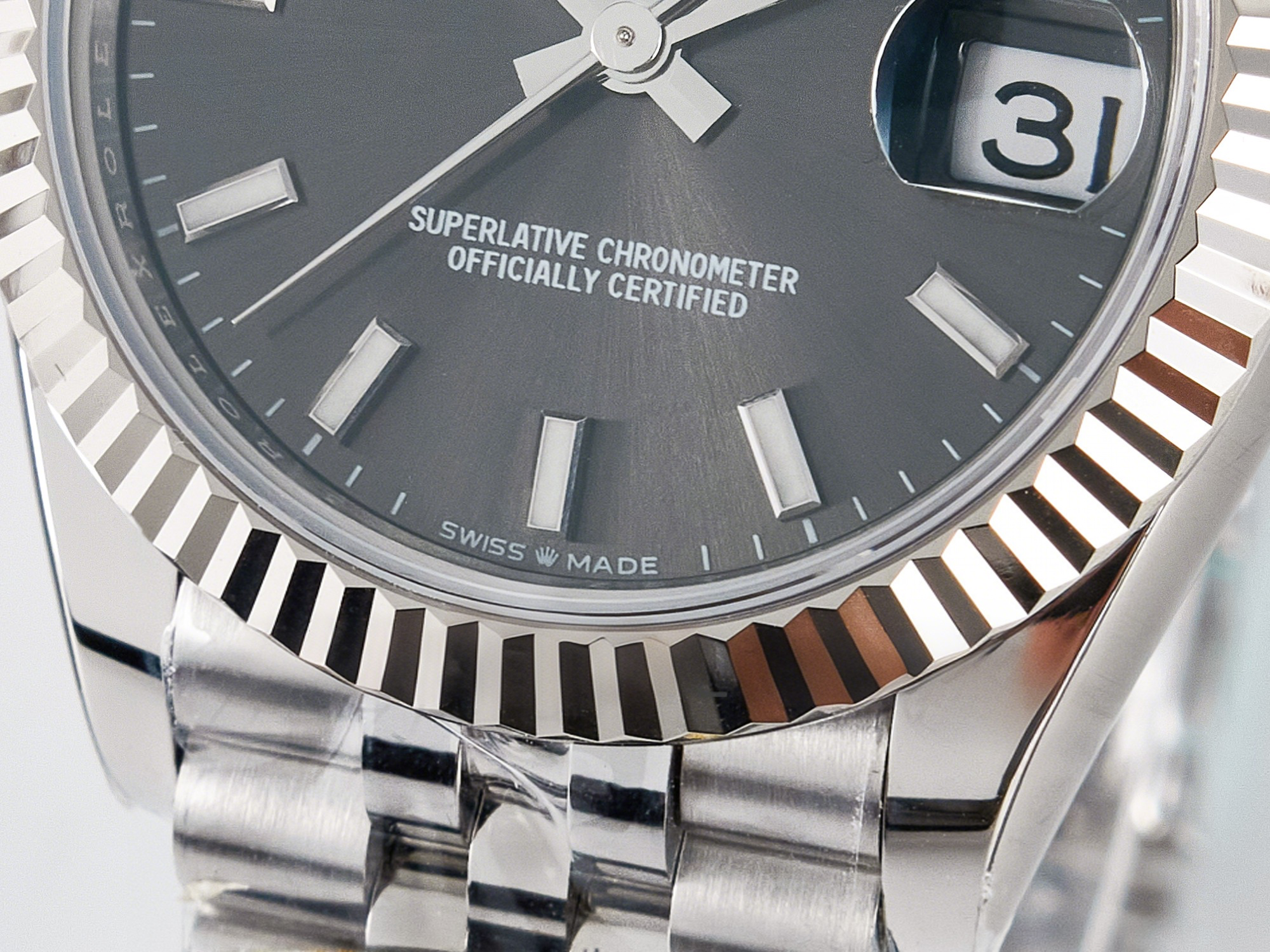 Rolex DateJust 31 278274 ARF 1:1 Best Edition 904L Steel Gray Dial Stick Marker on SS Jubilee Bracelet ETA 2688-fasswatch