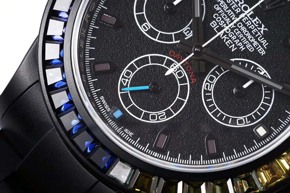 Rolex Daytona Blaken Rainbow-fasswatch