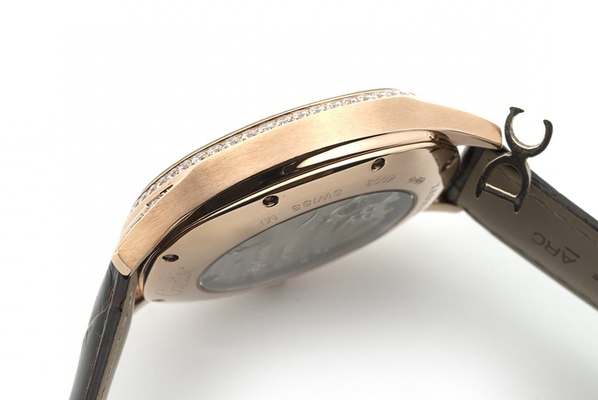 Cartier Drive de Cartier Tourbillon Grey Dial with Diamond Bezel in Rose Gold on Black Leather Strap-fasswatch