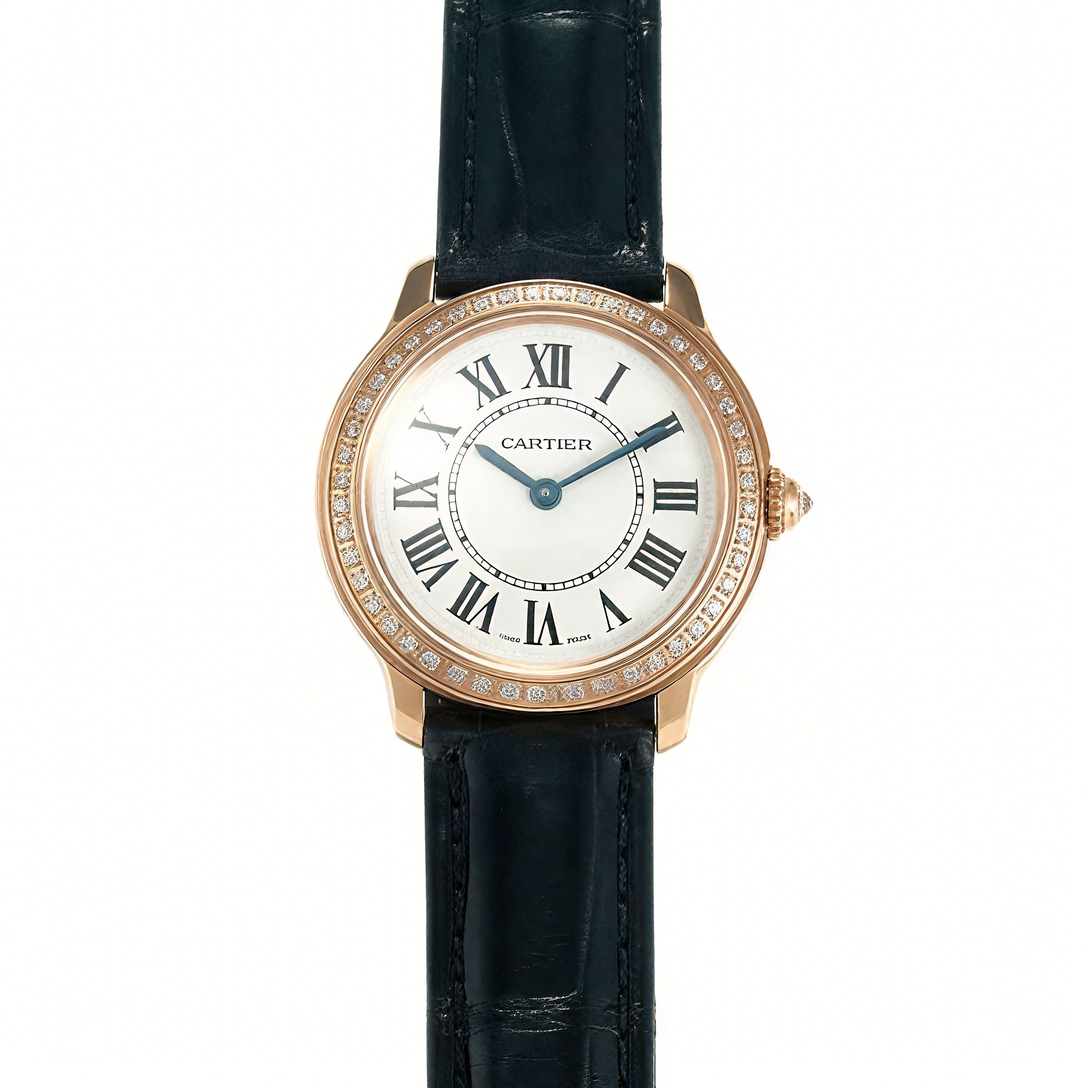 Cartier Ronde Must De Cartier 29mm White Dial with Diamond Bezel in Rose Gold-fasswatch