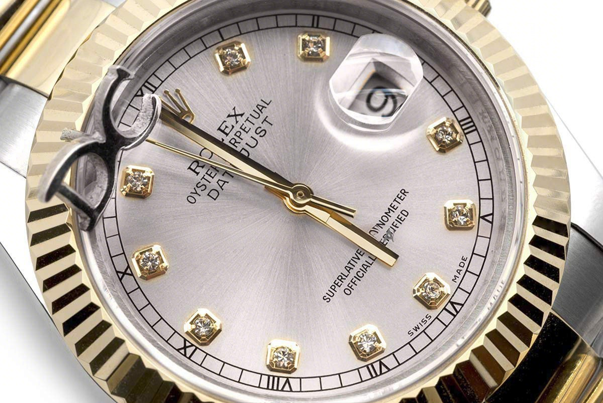 Rolex Datejust II 116333 Silver Dial in Yellow Gold/Steel with Diamond Markers-fasswatch