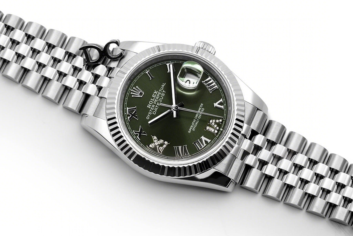 Rolex Datejust 36 Olive Green Dial with Roman/Diamond Markers-fasswatch