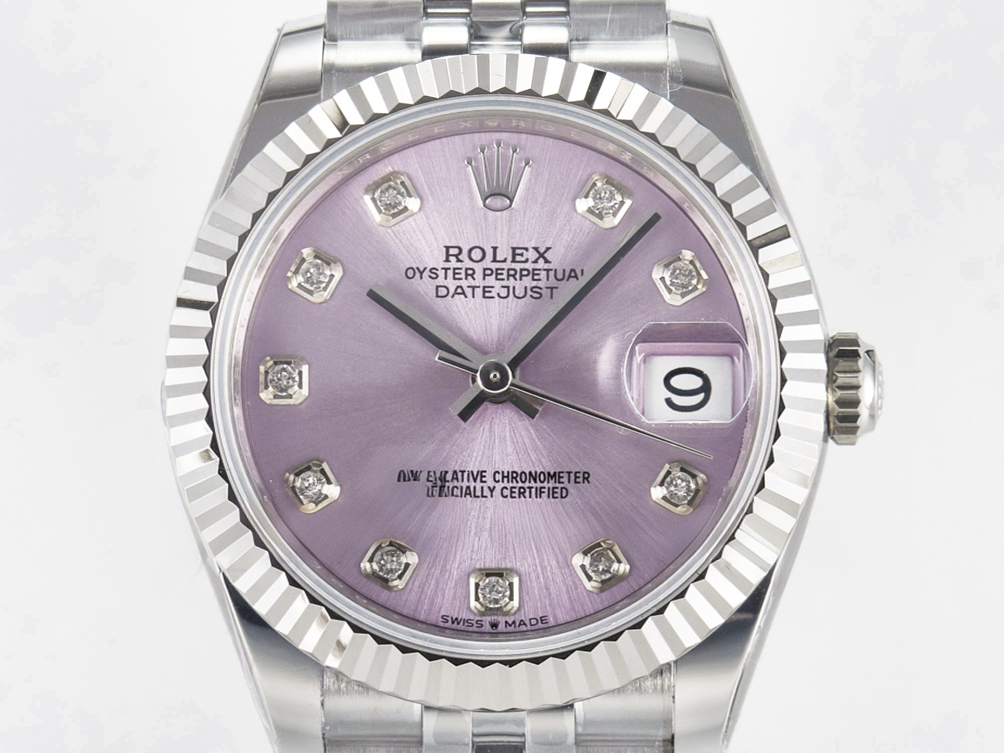 Rolex DateJust 31 278274 ARF 1:1 Best Edition 904L Steel Pink Diamonds Dial on SS Jubilee Bracelet ETA 2688-fasswatch