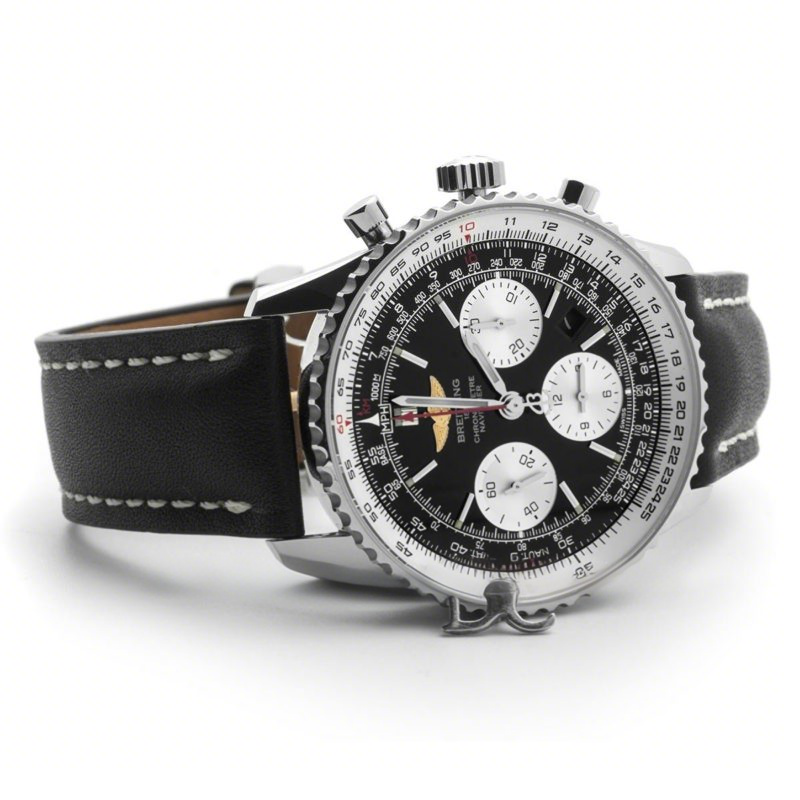 Breitling Navitimer 01 Chronograph Black Dial in Steel-fasswatch