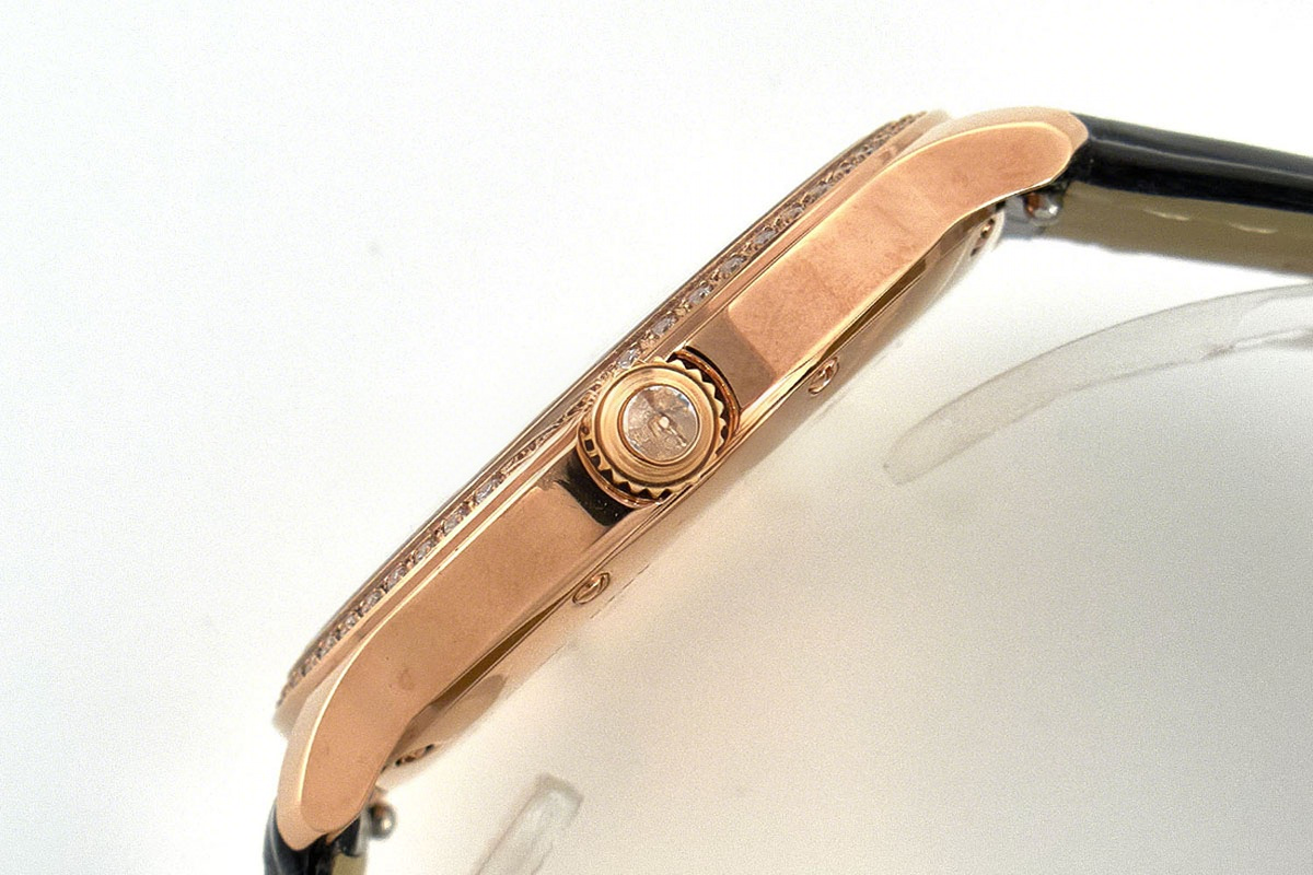 Cartier Ronde Must De Cartier 36mm White Dial with Diamond Bezel in Rose Gold-fasswatch