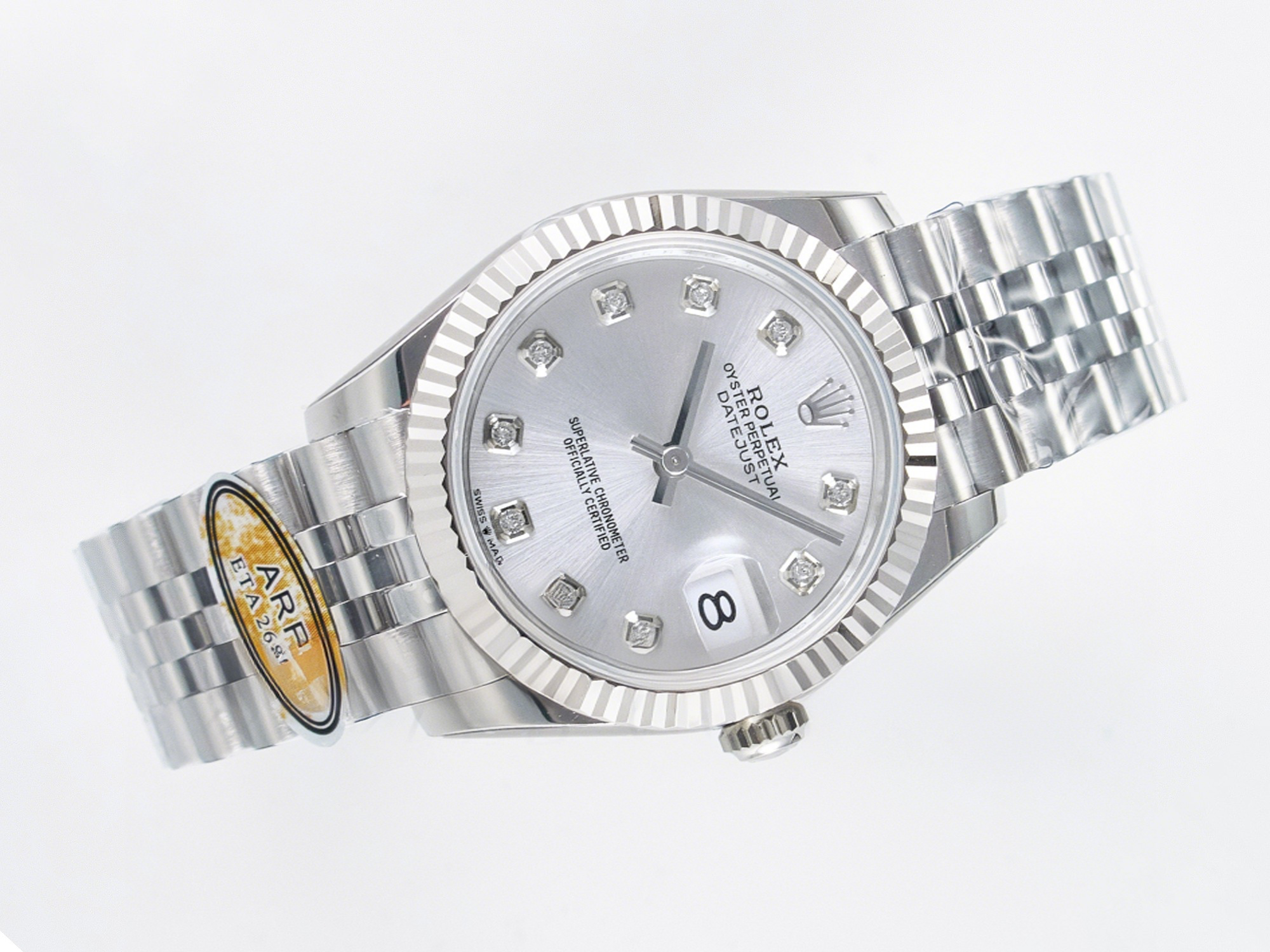 Rolex DateJust 31 278274 ARF 1:1 Best Edition 904L Steel Silver Diamonds Dial on SS Jubilee Bracelet ETA 2688-fasswatch