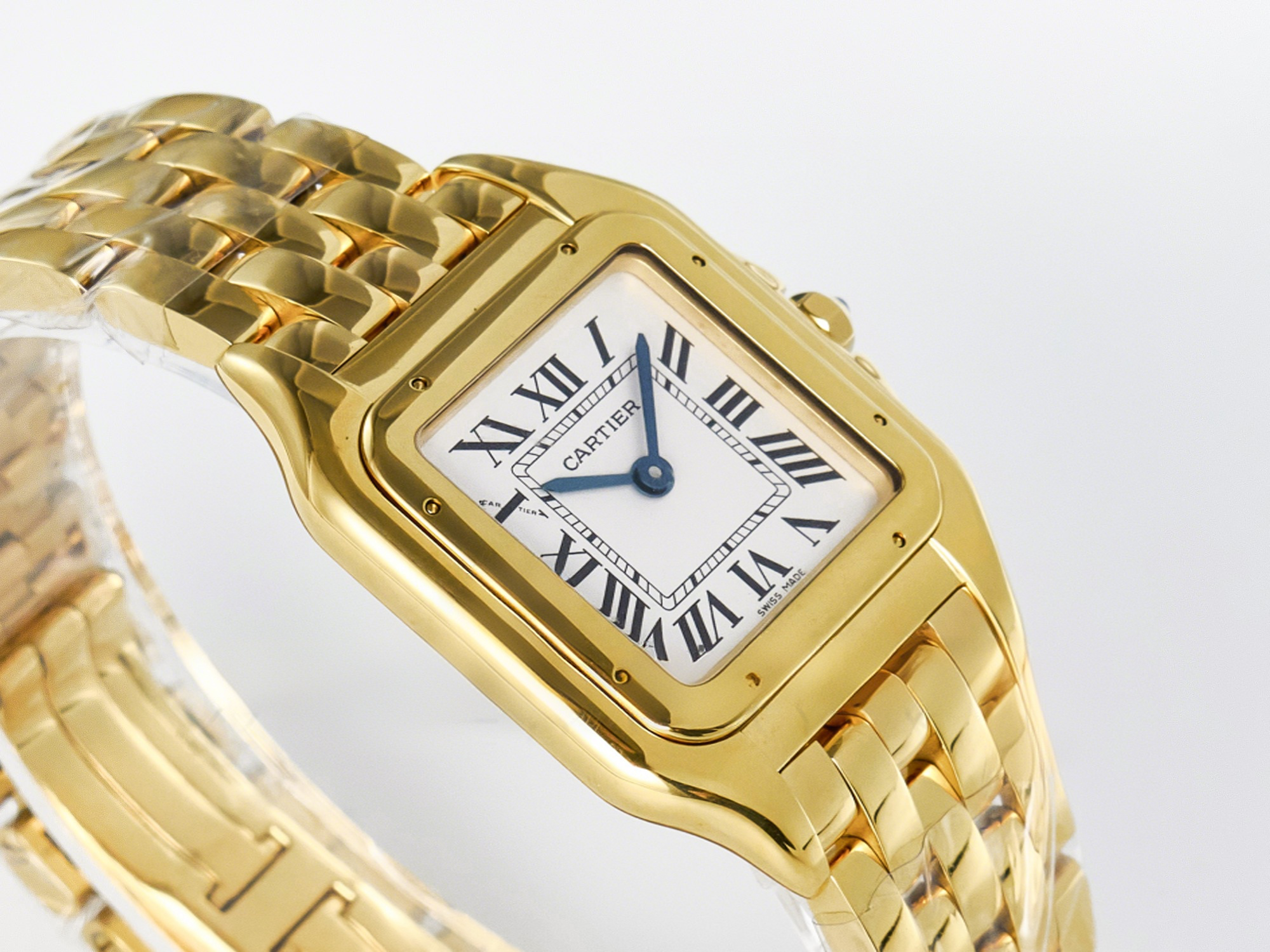 Cartier Panthère Secrete Ladies 22mm YG 8848F 1:1 Best Edition White Dial on YG Bracelet Ronda Quartz-fasswatch