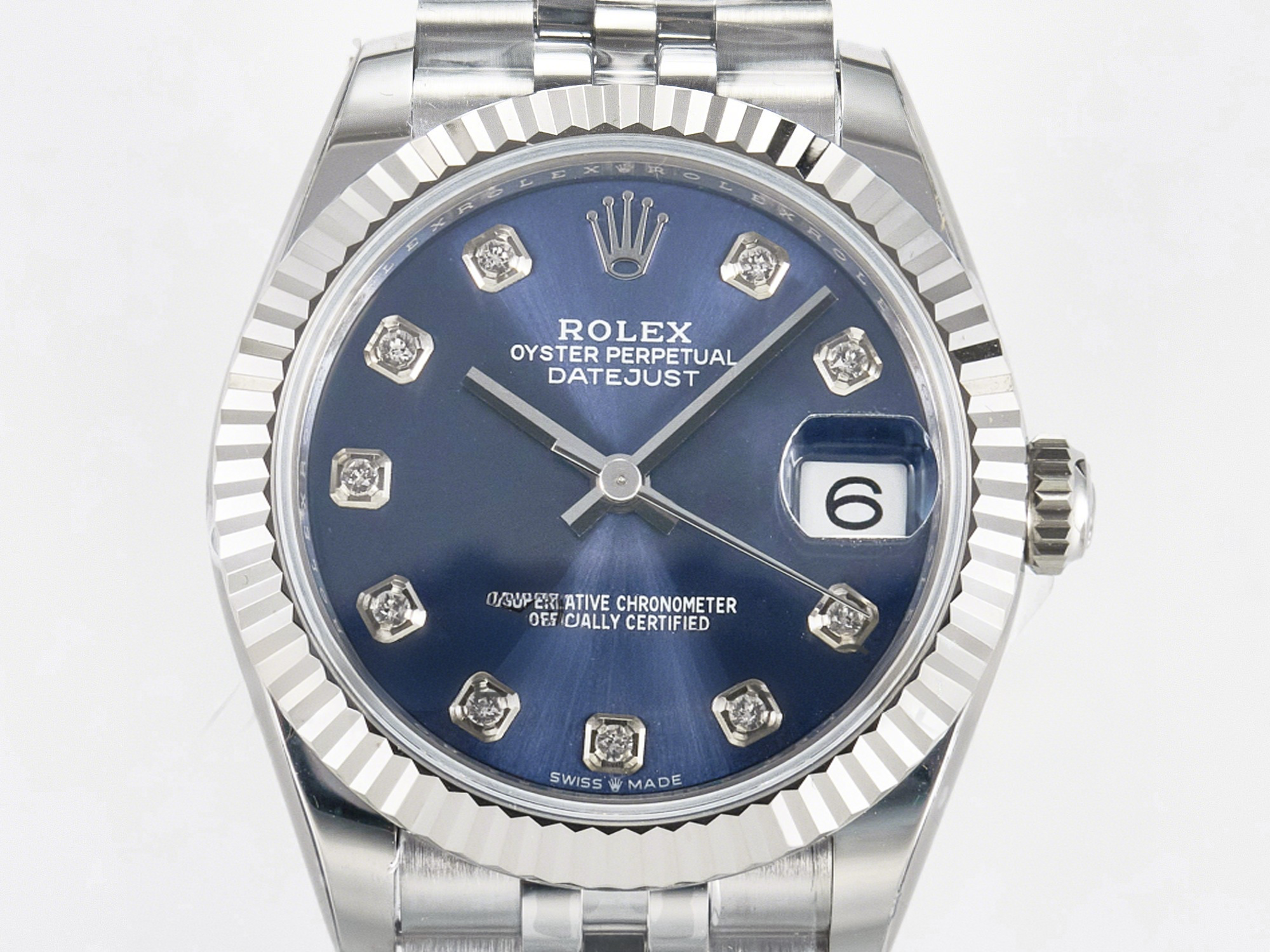 Rolex DateJust 31 278274 ARF 1:1 Best Edition 904L Steel Blue Diamonds Dial on SS Jubilee Bracelet ETA 2688-fasswatch