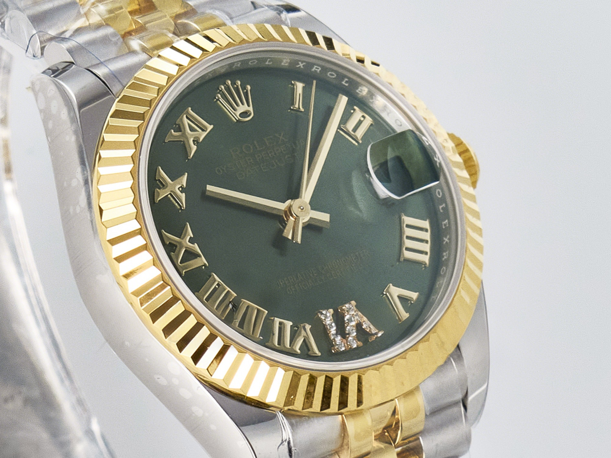 Rolex DateJust 31 278273 ARF 1:1 Best Edition 904L Steel Green Roman Diamonds Dial on SS/YG Jubilee Bracelet ETA 2688-fasswatch